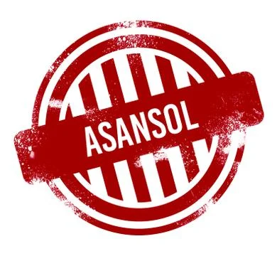 Asansol - Red grunge button, stamp 스톡 일러스트