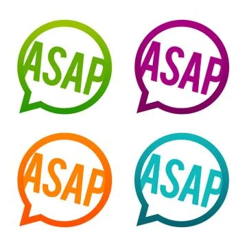 ASAP round Buttons. Circle Eps10 Vector. Stock Illustration