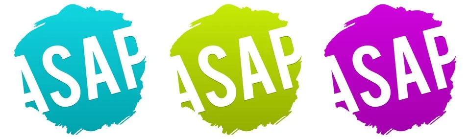 ASAP - As soon as possible Vector Badge. Stock Illustration
