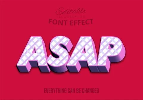 Asap text, editable text style Stock Illustration