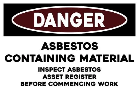 Asbestos containing material warning sign Stock Illustration