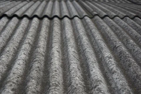 Asbestos corrugated sheets Stock Photos