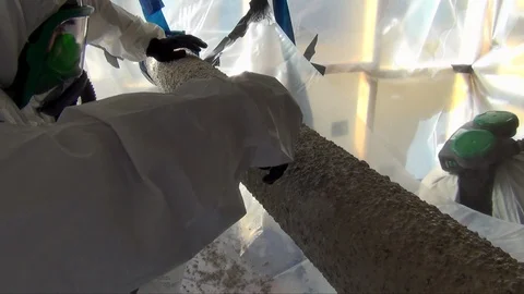 Asbestos safety using appropriate personal protection 3 Stock Footage 102697672