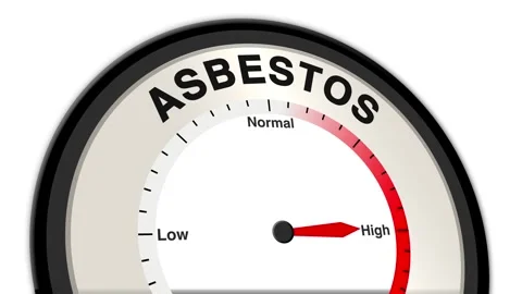 Asbestos Text or Word Level Low Normal High - Barometer or Tachometer Concept Stock Footage 307227933
