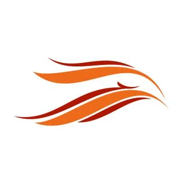 Asbtract Eagle Flames Head Symbol Design Stock Illustration