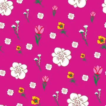 Asbtract flowers vector seamless pattern design Stock Illustration