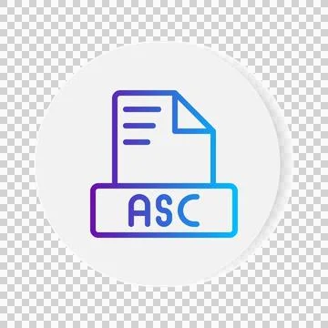 Asc document format file icon. with gradient outlines. vector illustration. Illustrazione stock