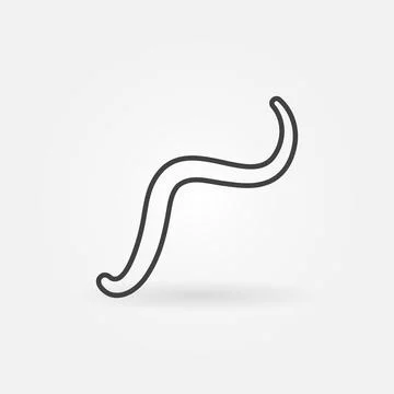 Ascariasis linear vector concept minimal icon or sign Illustrazione stock