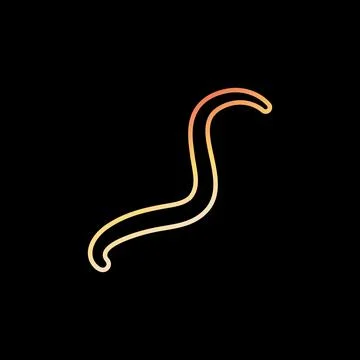 Ascariasis vector concept yellow line icon or logo element Illustrazione stock