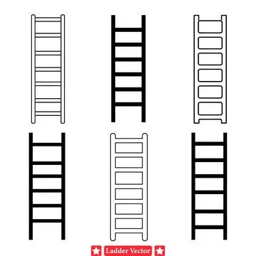 Ascend with Purpose  Ladder Silhouette Designs for Creatives Stock Illustration