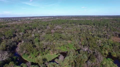 Ascend from river to show aerial view, 4K Stock Footage 59521105