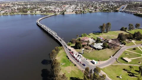 Ascending Aerial View of Border Checkpoint NSW Stock Footage 142040629