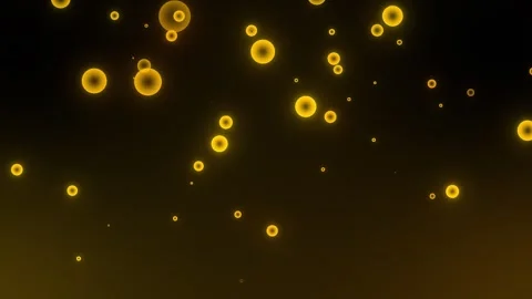 Ascending Amber Glowing Cell Spheres Texture Loop Stock Footage 335418683