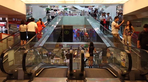 Ascending and Descending Walkways/Travelators in one shot Stock Footage 59171397