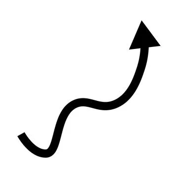 Ascending arrow icon. Increase and surge. Vectors. Stock Illustration