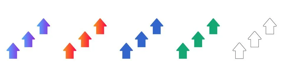 Ascending Arrow Progress Indicators Stock Illustration