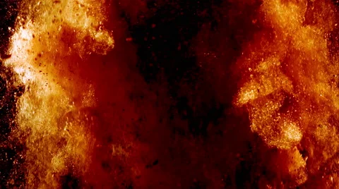Ascending ash and glowing particles like in a real explosion, close up, 4k Stock Footage 68192292