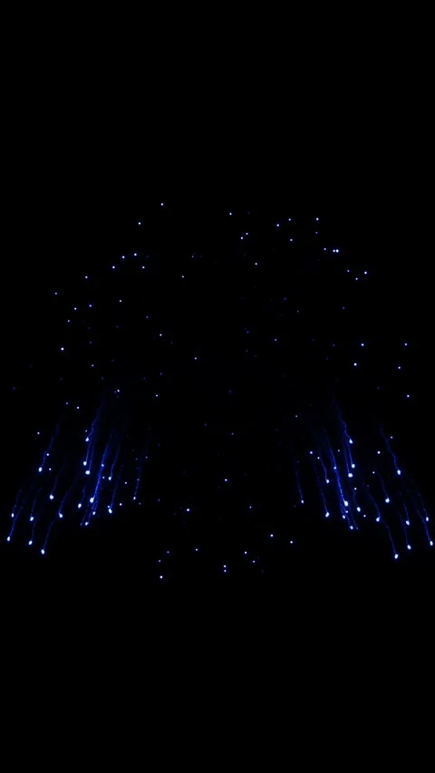 Ascending Blue Firework Willow in Vertical Video Stock Footage 346314577