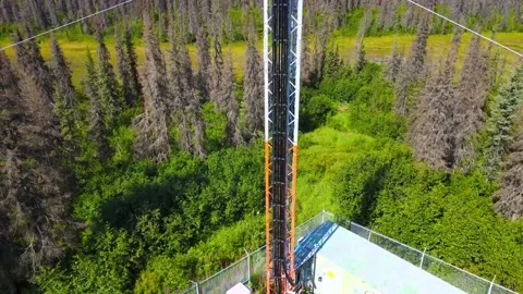 Ascending a cell tower in a remote area Stock Footage 203659562