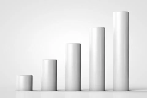 Ascending chart. Infographics template. Light columns on light background. Stock Illustration