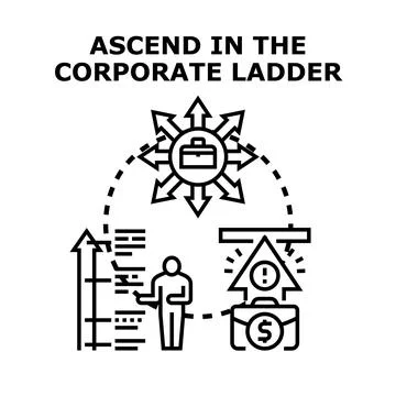 Ascending corporate ladder path strategy business growth Stock Illustration