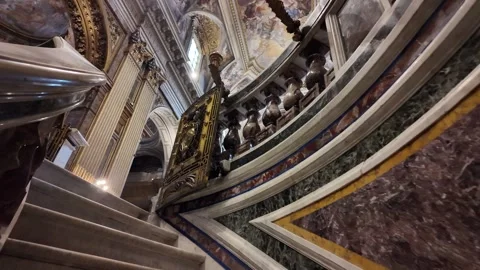 Ascending From The Crypt To The Basilica in Basilica dei Santi Dodici Apostoli Stock-Footage 334973125