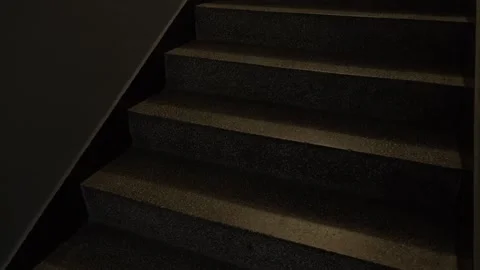 Ascending Dark Granite Staircase 4K Low Angle Upward Motion Empty Steps in .. Stock Footage 332572558