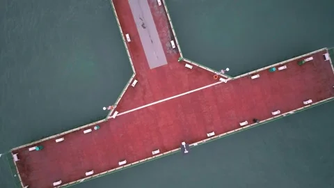 Ascending Done Perspective from Bedok Jetty, Singapore Stock Footage 275893035