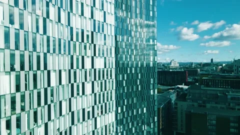 Ascending Drone Footage of Deansgate Square Skyscrapers, Manchester 1 動画素材 235000340