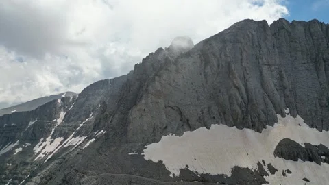 Ascending Drone Reveal of Stefani Peak North Face and Mount Olympus Massif, Stock Footage 340334097