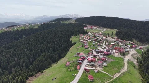 Ascending Drone Shot Toward Mountain Plateau Landscape Reveal Stock Footage 337940053