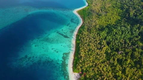 Ascending Drone View of Island and Ocean, Sumatra Stock Footage 323870202