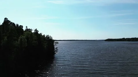 Ascending with a drone view on the lake Stock Footage 201604771