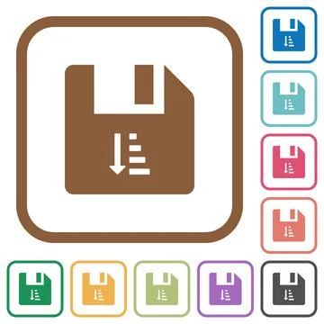 Ascending file sort simple icons Stock Illustration