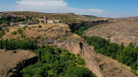 Ascending flight and reverse flight in the Duratón-Segovia river 스톡 동영상 278462867