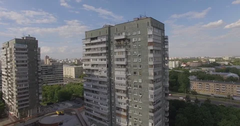 Ascending fly over 50 meter houses part 2 스톡 동영상 109137437
