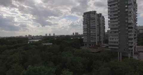 Ascending fly over 50 meter houses part 4 스톡 동영상 109157643