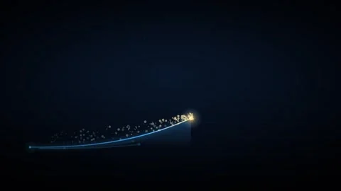 Ascending Growth Curve Loop - Dark Blue Data Chart Backdrop Stock-Footage 341955751