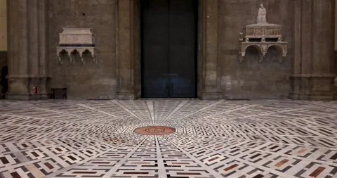 Ascending Interior View of Santa Maria del Fiore Revealing Renaissance Geometry Stock Footage 328487489