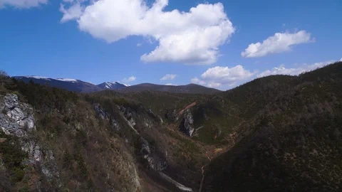 Ascending into mountians Stock Footage 88369846