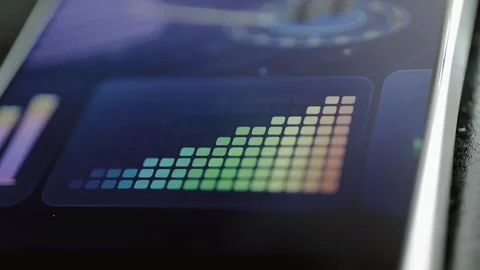 Ascending multicolor blocks on analytics panel 库存影片 345489530