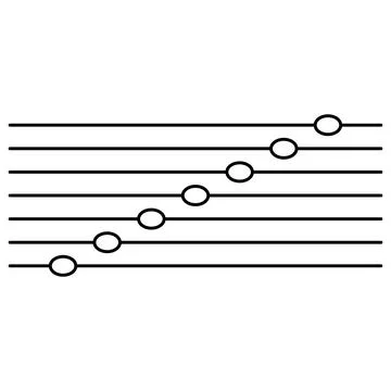 Ascending Musical Scale Notes on Staff Stock Illustration