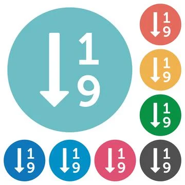 Ascending numbered list flat icons Stock Illustration