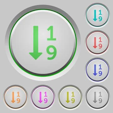 Ascending numbered list push buttons 스톡 일러스트