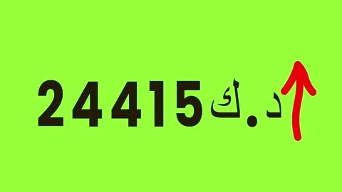 Ascending numerical data with Arabic currency symbol indicates financial gr.. Stock Footage 325763685