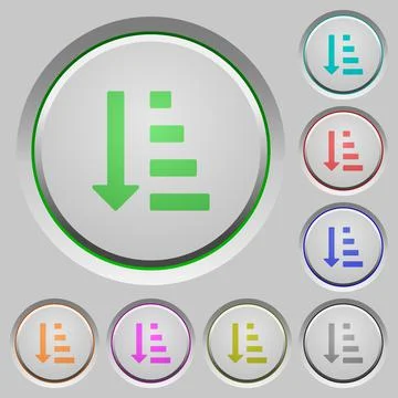 Ascending ordered list mode push buttons Stockillustratie