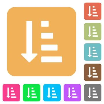 Ascending ordered list mode rounded square flat icons イラスト素材