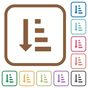 Ascending ordered list mode simple icons Illustrazione stock