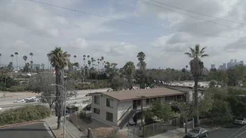 Ascending over LA hood Stock Footage 285261746