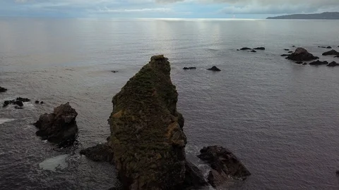 Ascending over a sea stack 스톡 동영상 111654377